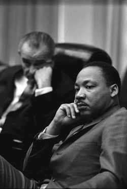 President Lyndon B. Johnson and Rev. Dr. Martin Luther King, Jr.